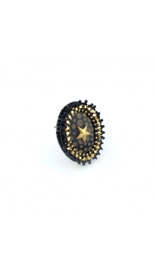 Orné de Fleurs Ring - Black