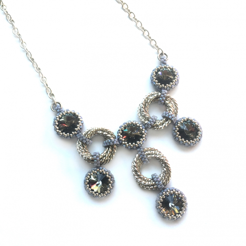 Through the Looking Glass Necklace Kit Black Diamond Beaded by Marla